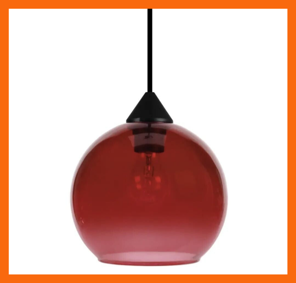 Eigentijdse hanglamp in  dieprood glaswerk