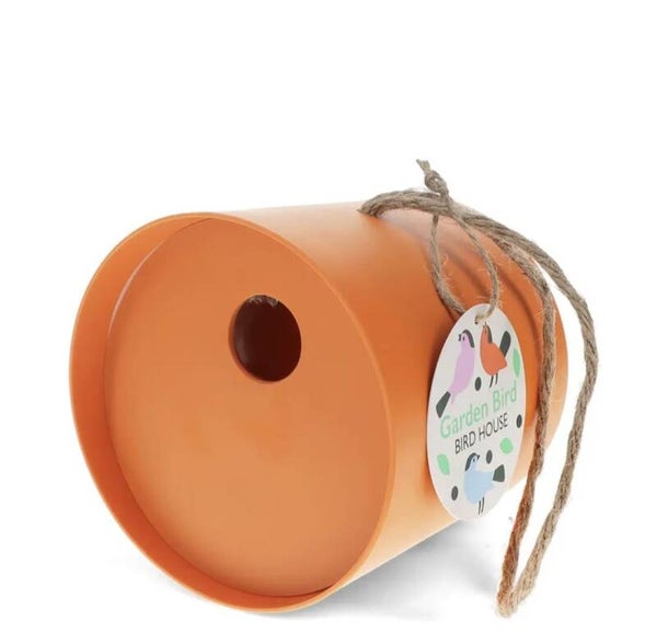 Rond vogelhuisje van bamboevezel – oranje