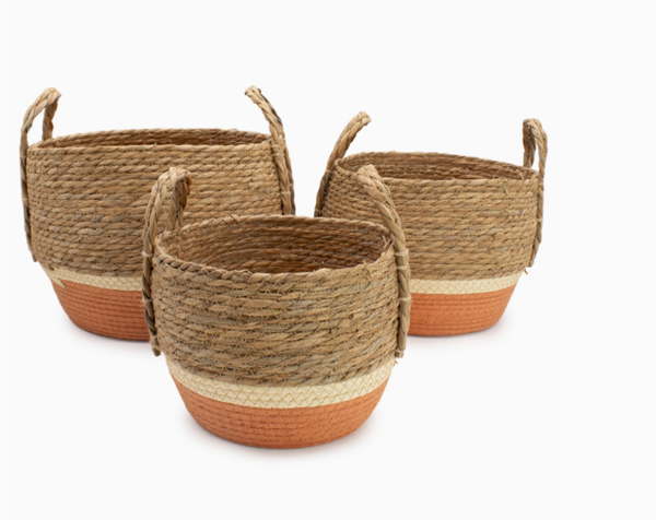 Bundel DEAL - Shell lamp + set van 3 opbergmanden + verrassingsboeket droogbloemen