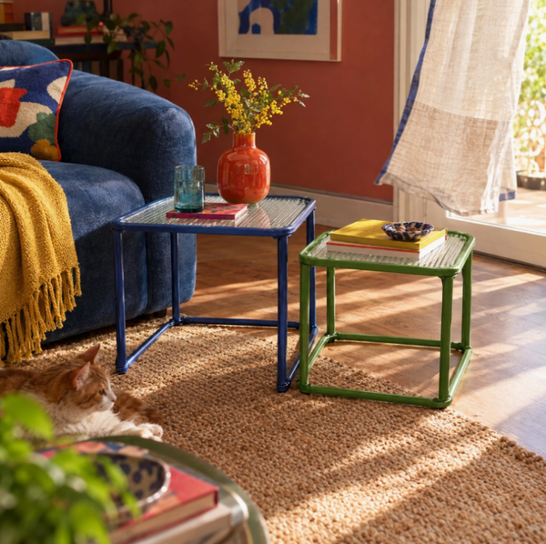 Retro Pop Nesttafels - Groen & blauw | set van 2