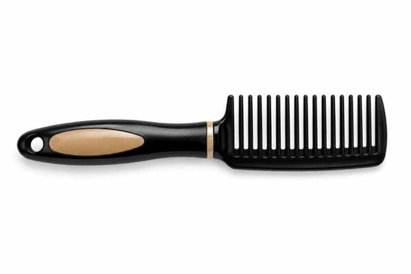 Afro Kam Ontklittingskam met Handvat 21 cm – Grove Tanden – Zwart