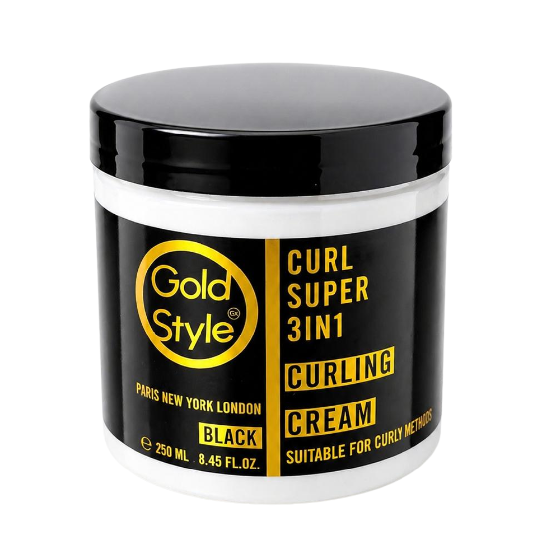 Gold Style Curl Super 3in1 Curling Cream Black – Krullen & Hydratatie – 250 ml