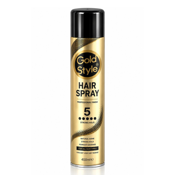 Gold Style Hair Spray Strong Hold 5 – 400 ml – Sterke Fixatie en Natuurlijke Glans