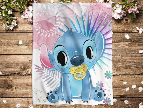 Couverture stitch baby bleu