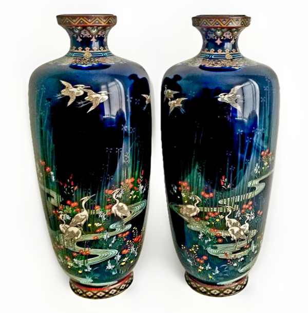 A Fine Pair of Meiji Japanese Cloisonne Vases 🔴SOLD🔴