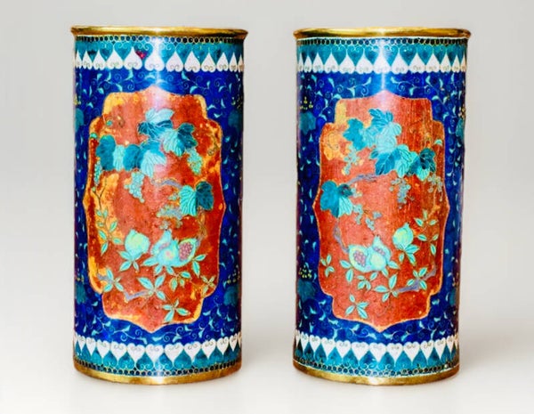 A Fine Pair Of Meiji Cylindrical Vases 18/04/26 🟠In eBay auction🟠 🔴SOLD🔴