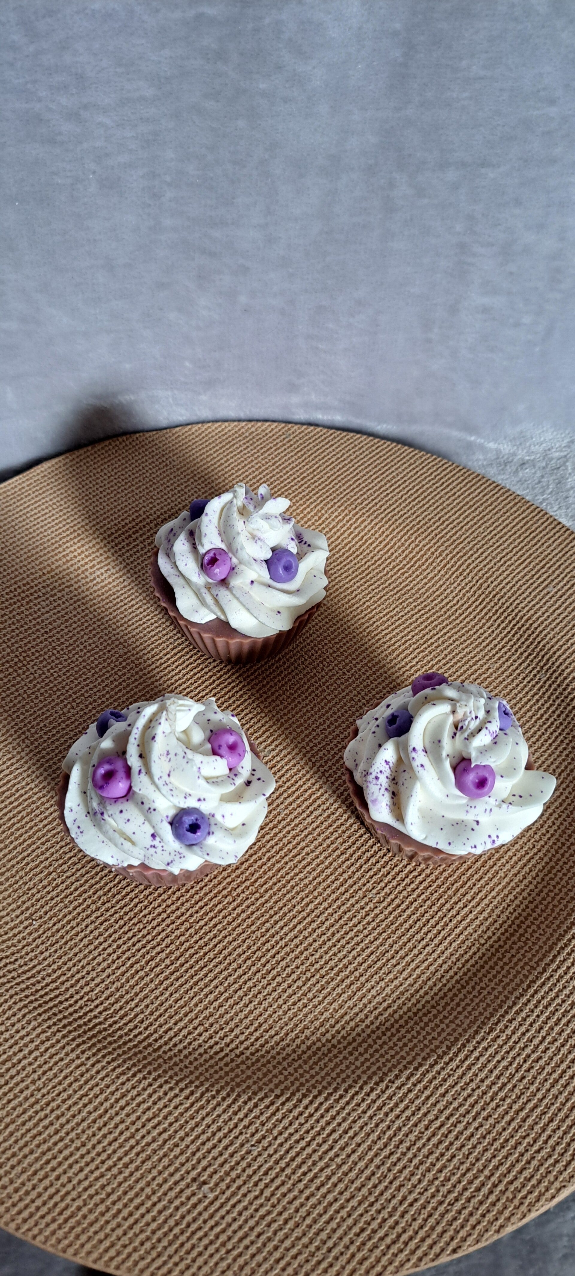 Muffin Blaubeere Kerze