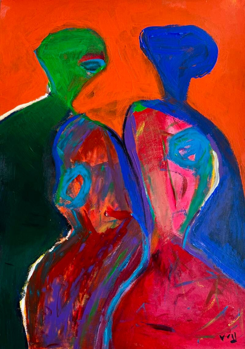 Spiegelbeeld - acryl op papier 70 x 50 cm