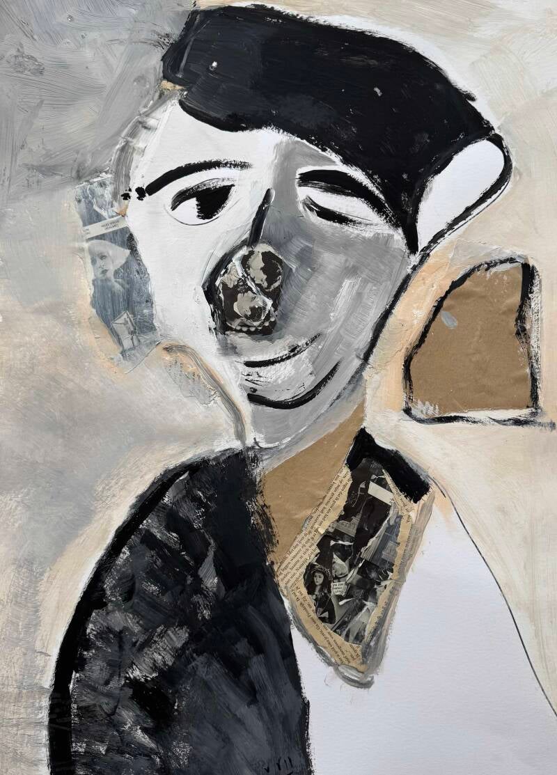 De Neus - collage 70 x 50 cm 
