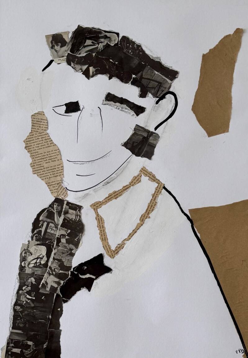 Het Oor - collage 70 x 50 cm 