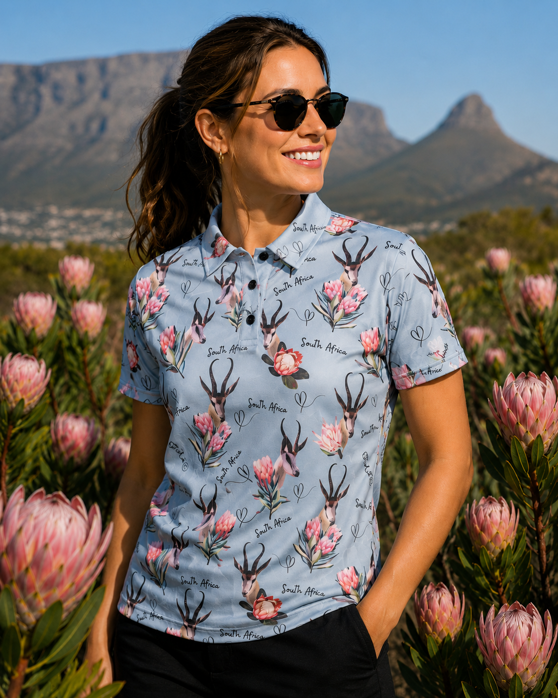 Womens Springbok Protea Golf Shirt