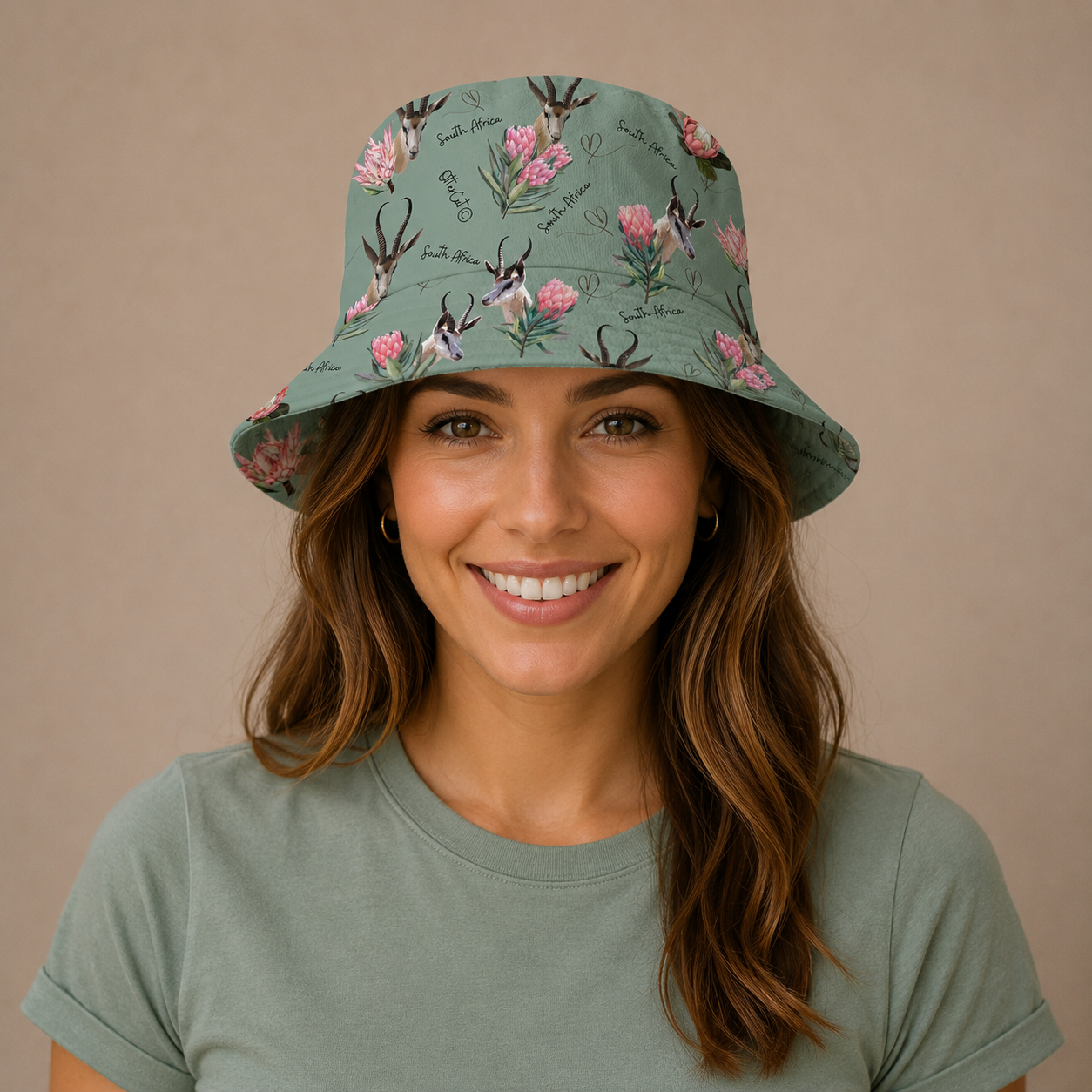 Adult bucket Hat - Springbok /  Protea