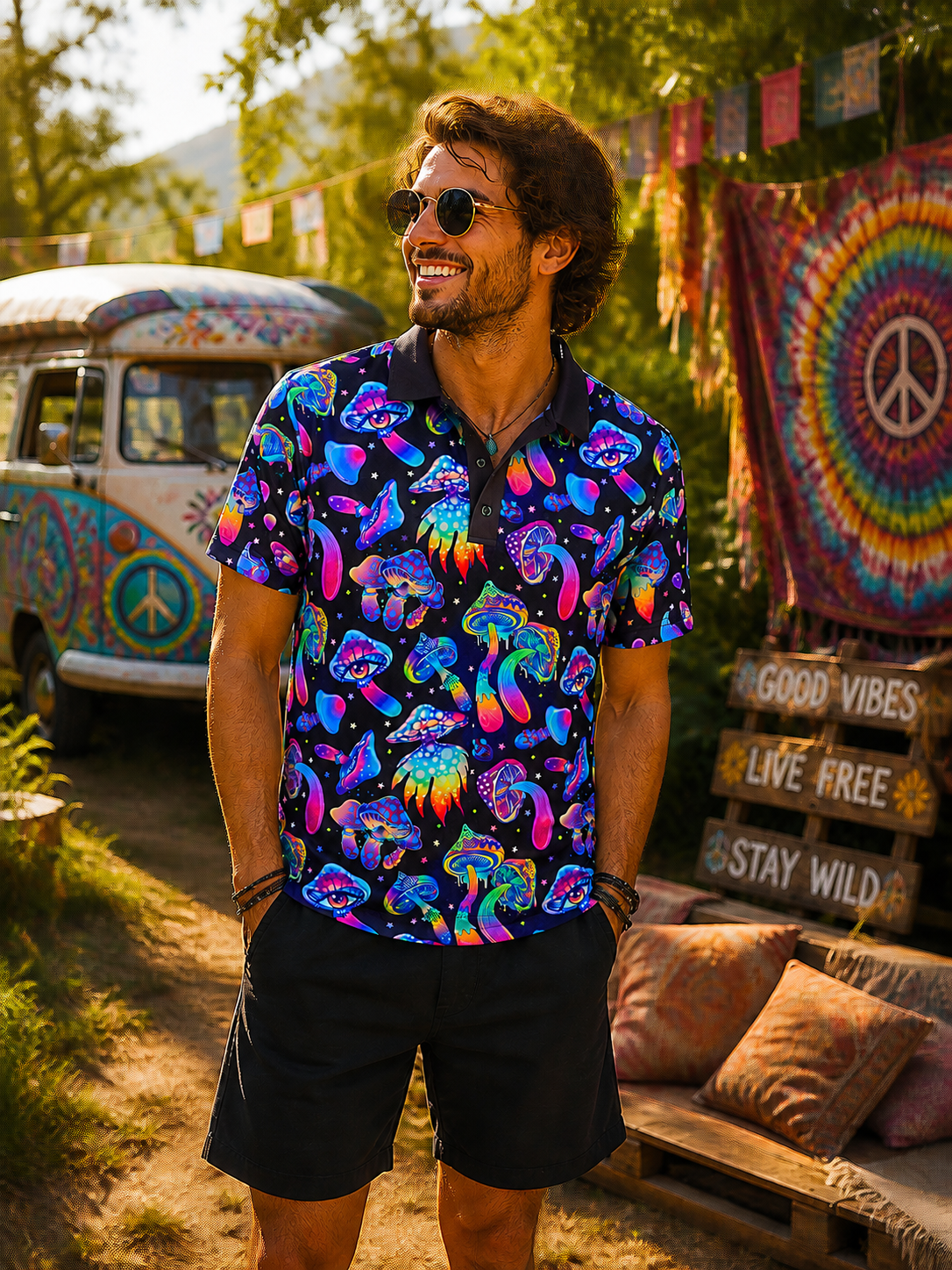Mushrooms Golf Shirt