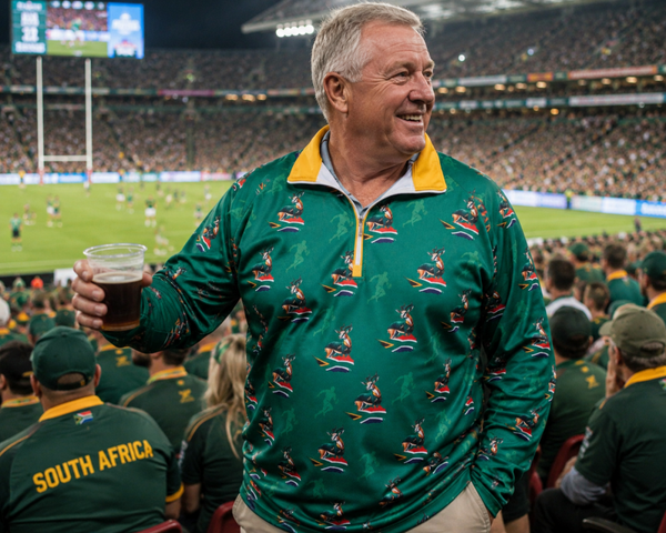Mens Raglan Long Sleeve Shirt Rugby Bokke