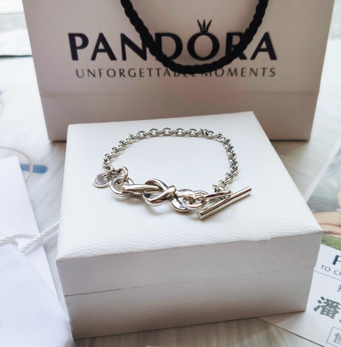 ✨ PANDORA - Pulsera "Corazones Entrelazados" (Acero 925) ♥️​