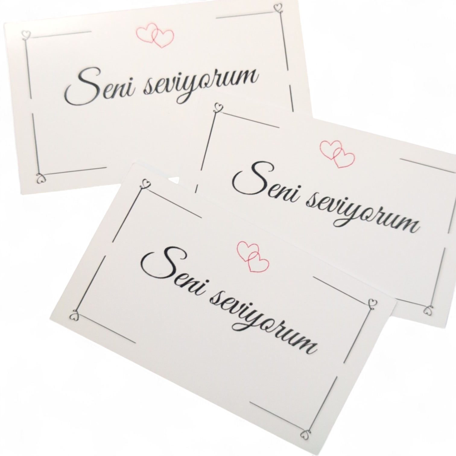 Luxe Kaartjesset "Seni Seviyorum" (set 6 stuks)