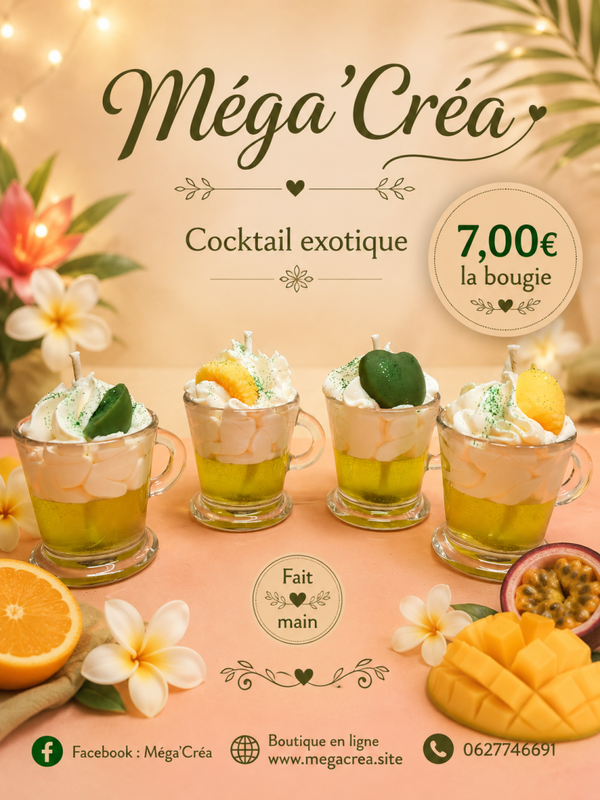 BOUGIE GOURMANDE COCKTAIL EXOTIQUE