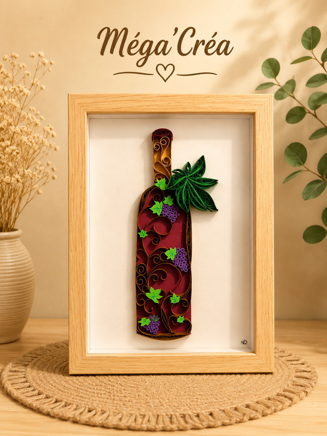 CADRE QUILING BOUTEILLE DE VIN