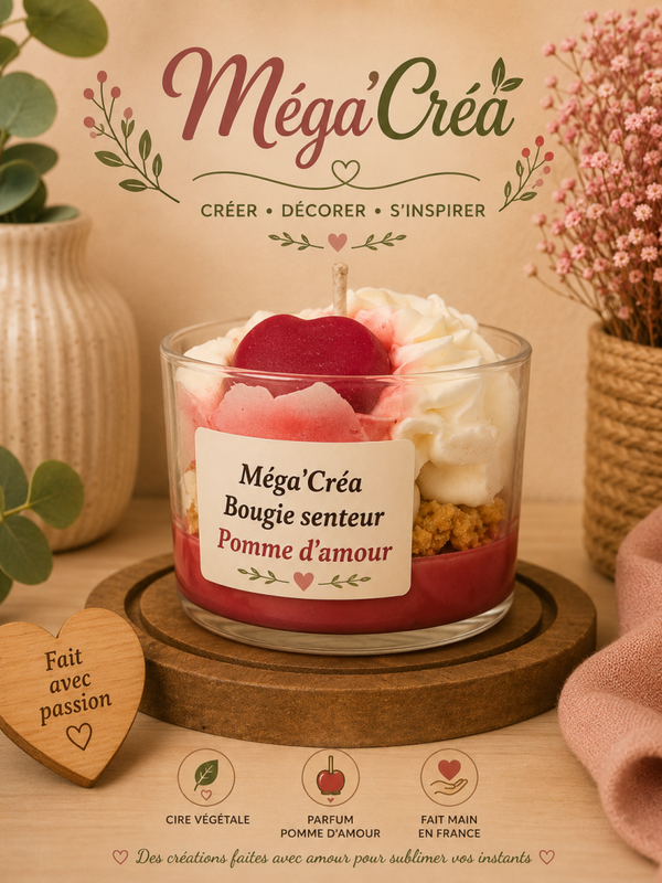 🍎🕯️ BOUGIE GOURMANDE POMME DAMOUR