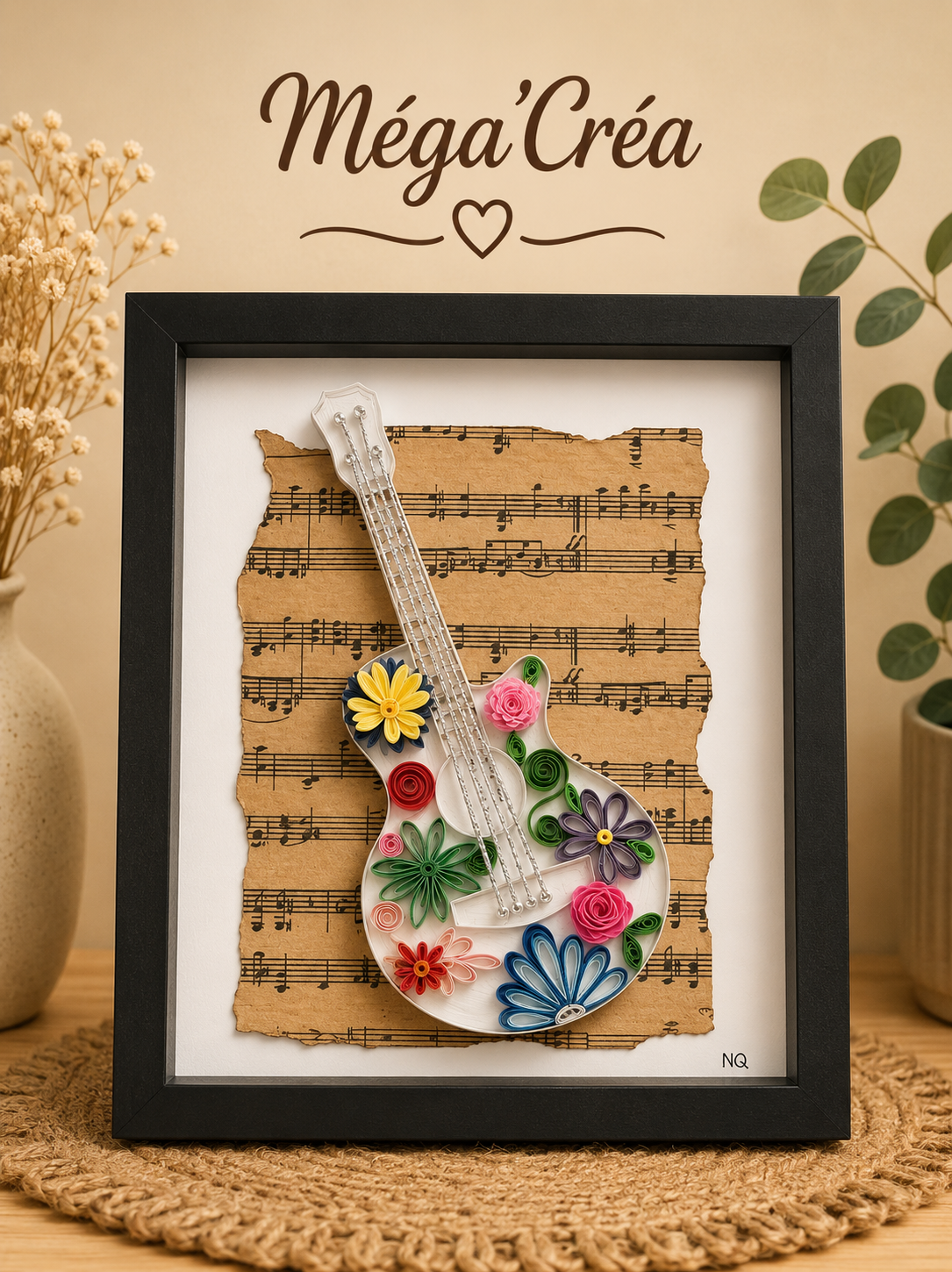 CADRE EN QUILING GUITARE 🎸