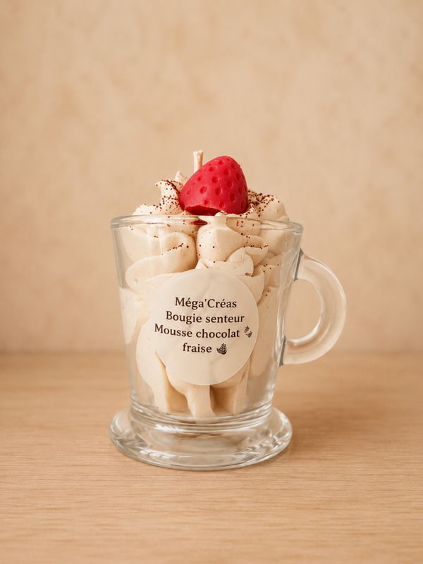 BOUGIE MOUSSE CHOCOLAT FRAISE