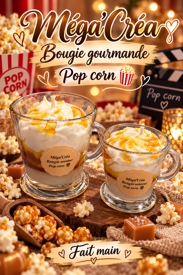 BOUGIE GOURMANDE POP CORN 🍿