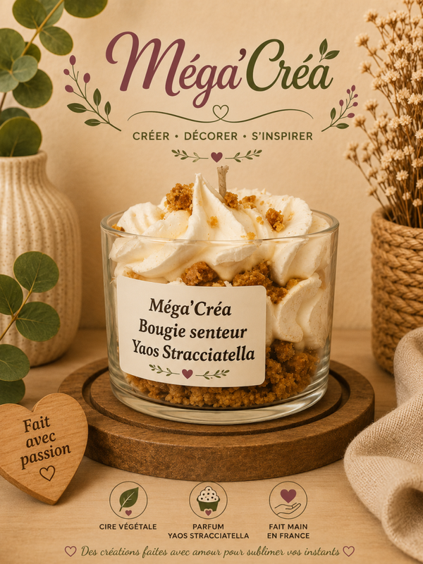 🍫🍨 BOUGIE GOURMANDE YAOS STRACCIATELLA