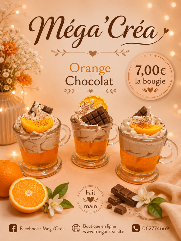 BOUGIE GOURMANDE ORANGE CHOCOLAT
