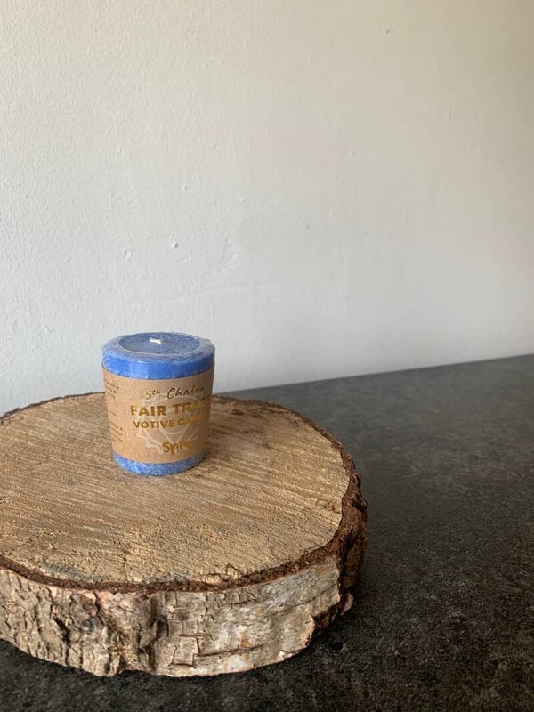 Chakra kaars : blauw ( fair trade wenskaarsen)