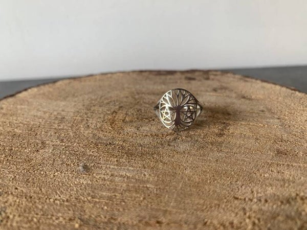 Dames ring ( levensboom ) zilver