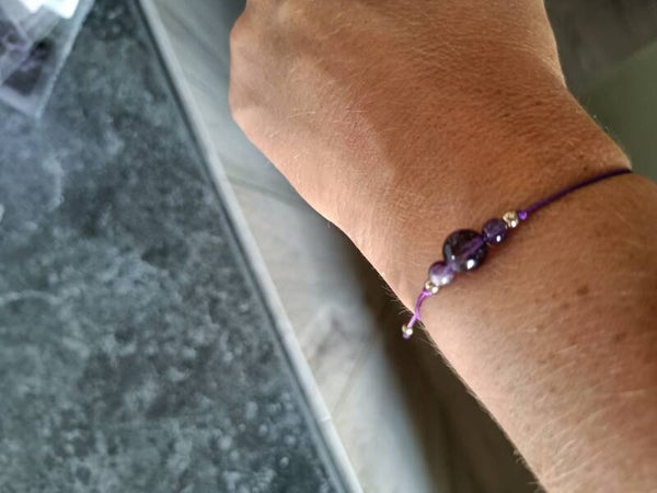 Verstelbaar dames armbandje ( Amethist)