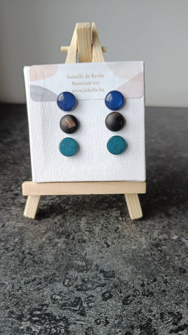 Oorbellen  ( bruin, blauw,