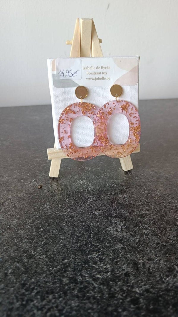 Oorbellen ( goud, roze )