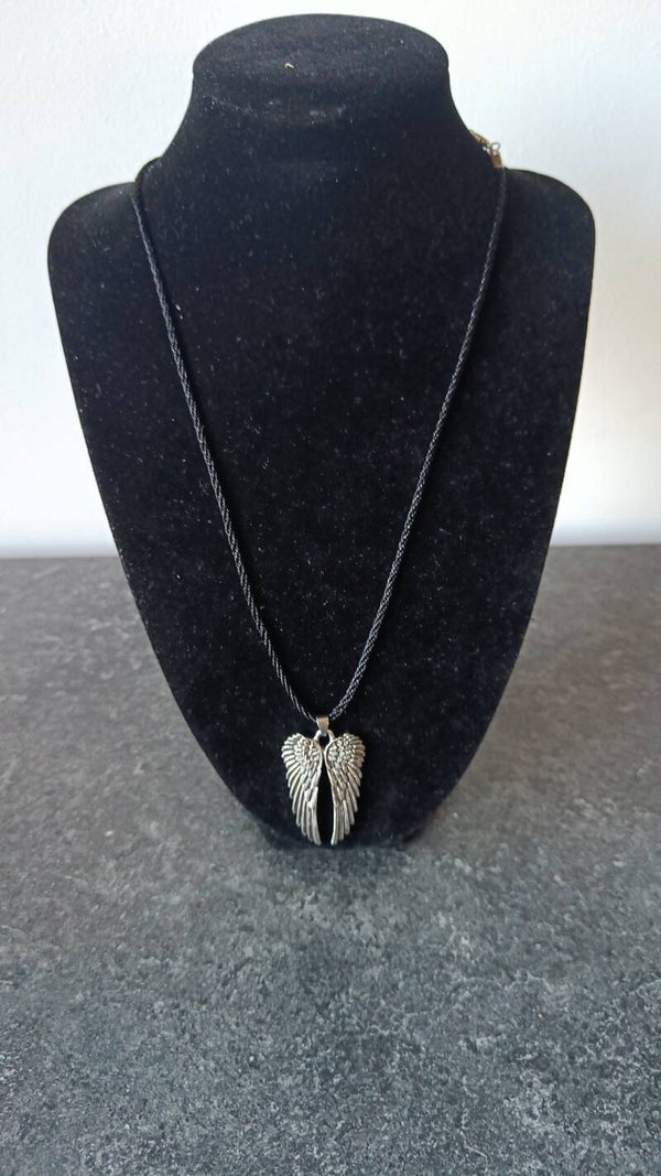 Heren halsketting ( engelenvleugels) zilver