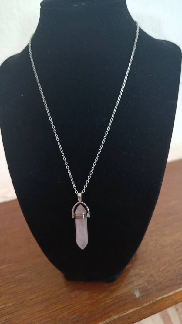 Dames ketting rozenkwarts ( pendel)