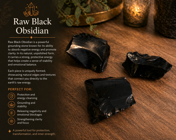 Raw black Obsidian