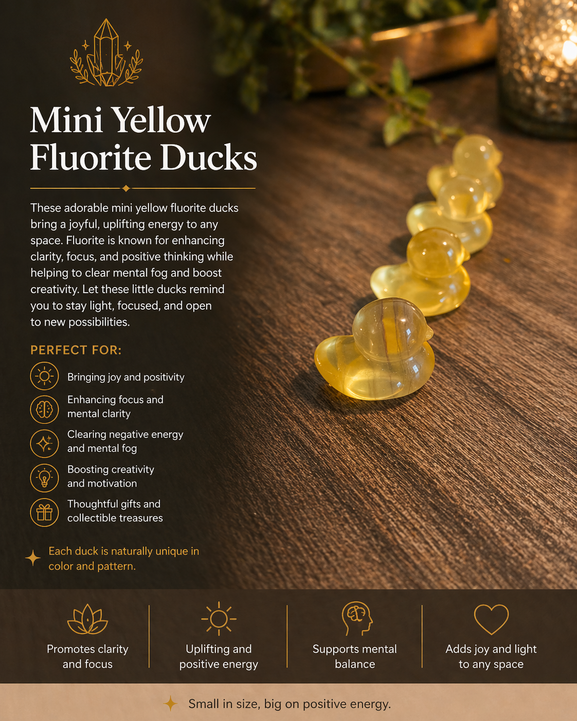Tiny Yellow Fluorite duck