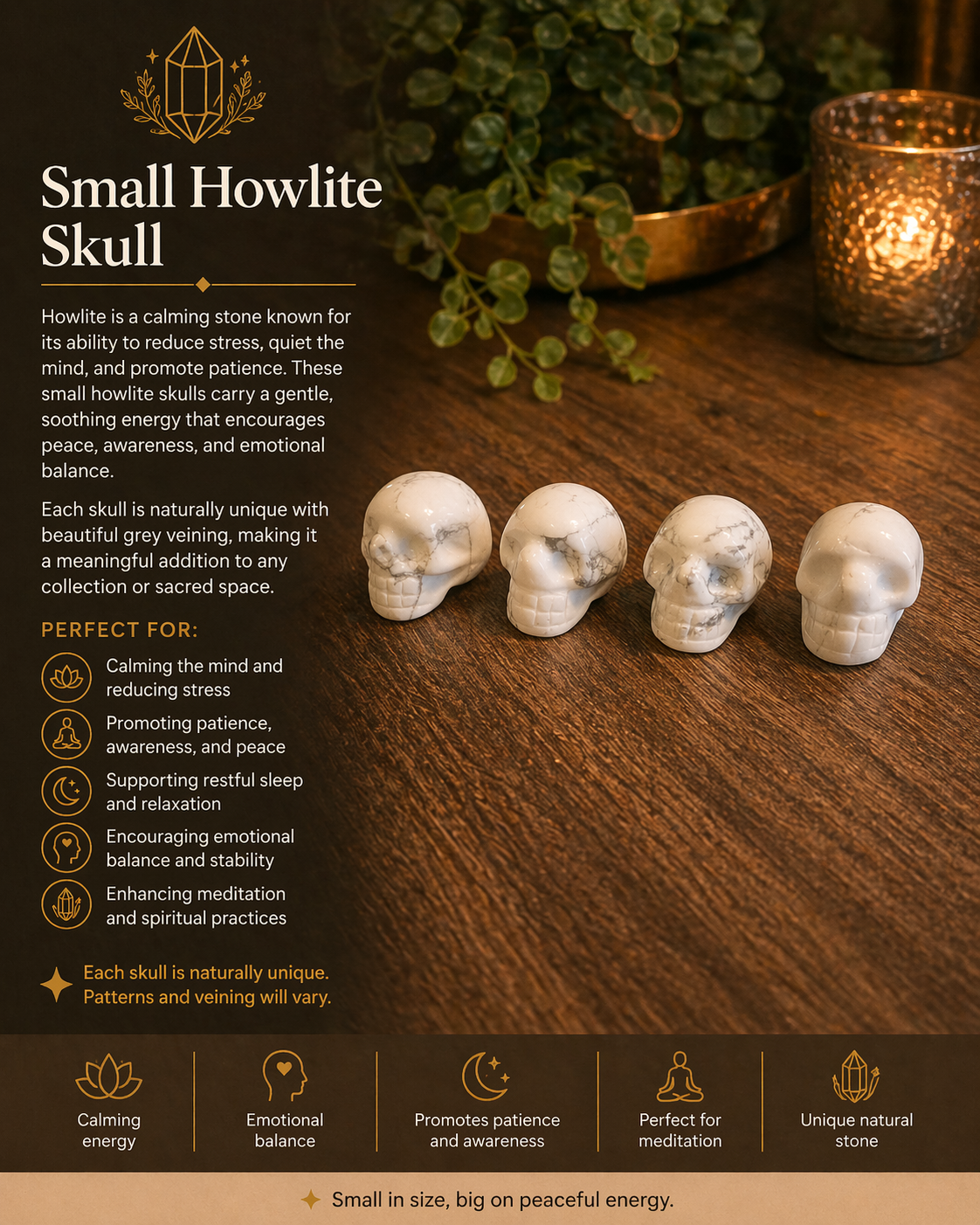 Howlite Skull