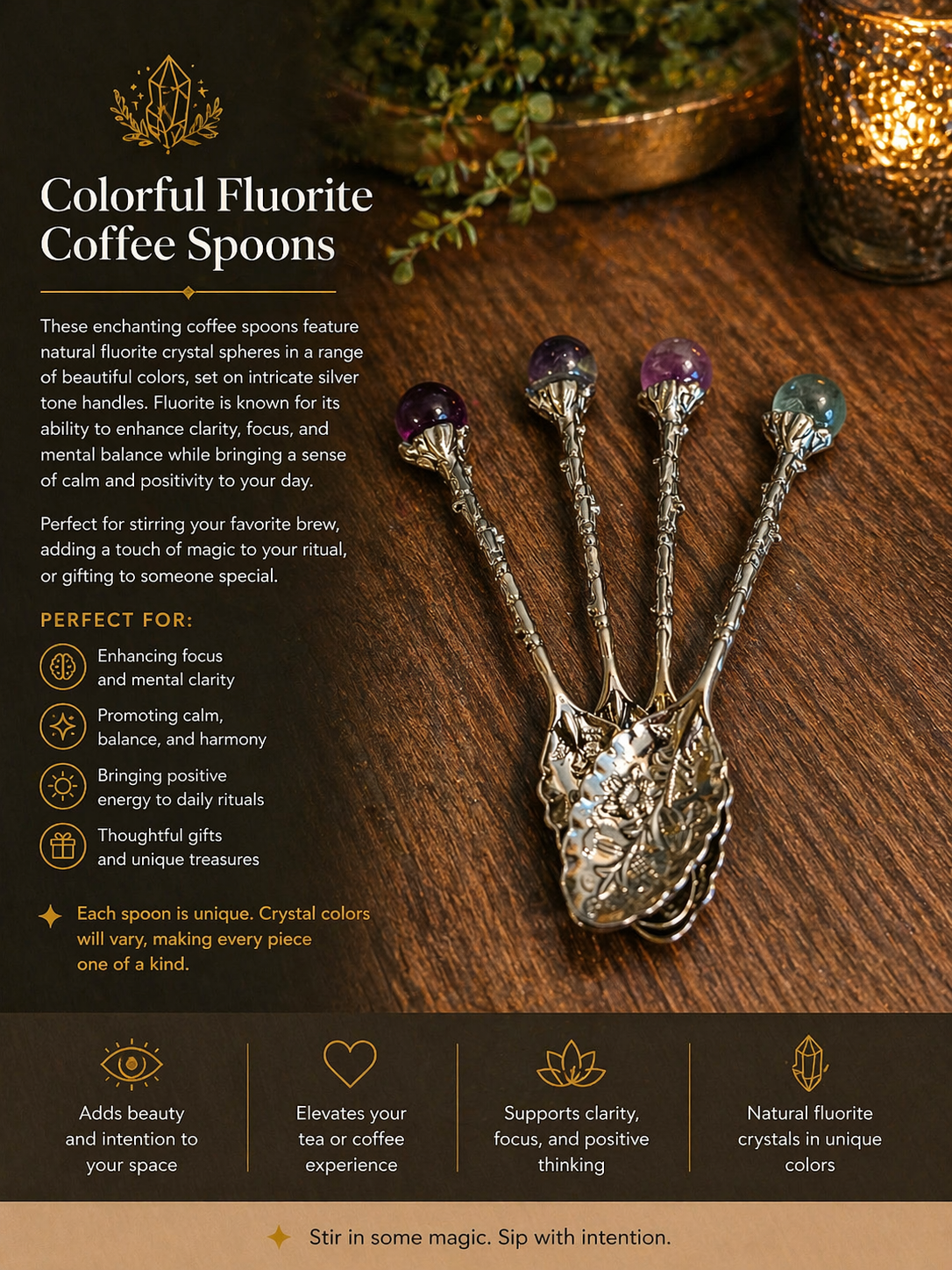 Colorful Fluorite Coffee Spoon