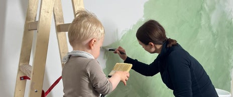 Kalkspachtel im Raum