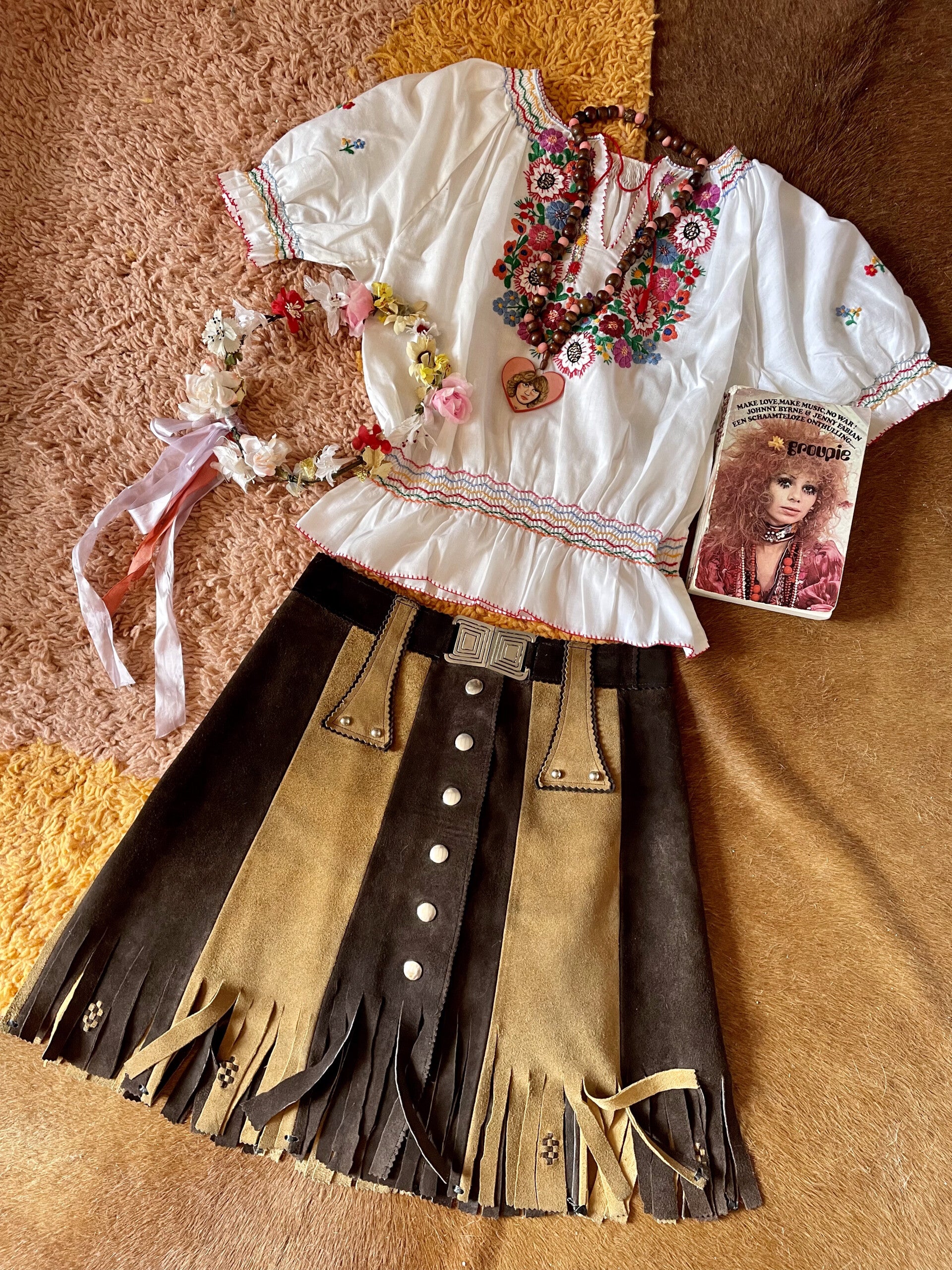 Roll Um Easy suede skirt