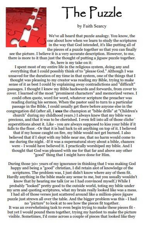 WTTR Single Fold Pamphlet - The Puzzle