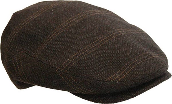 Winterpet met voering Flatcap Faustmann bruin met licht streepje