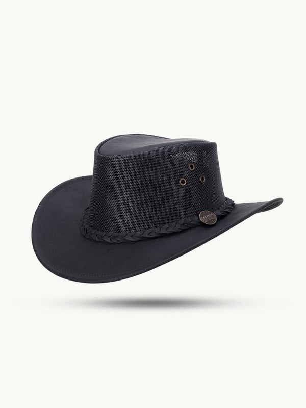 Zomerhoed Barmah Bushie Kangaroo leather Cooler zwart
