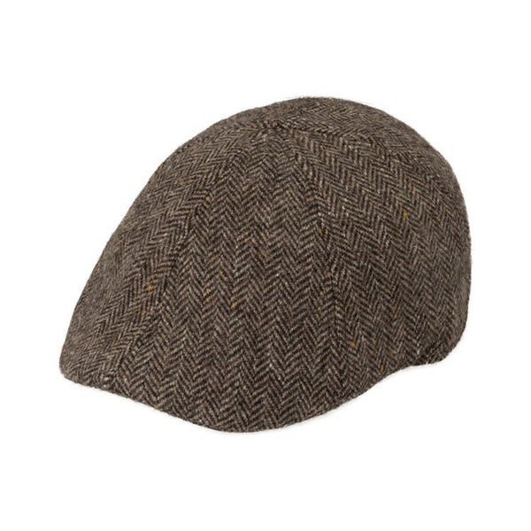 Flatcap 6-Panel Visgraatmotief Bruin Fiebig