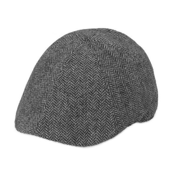 Flatcap 6-Panel Visgraatmotief licht grijs Fiebig