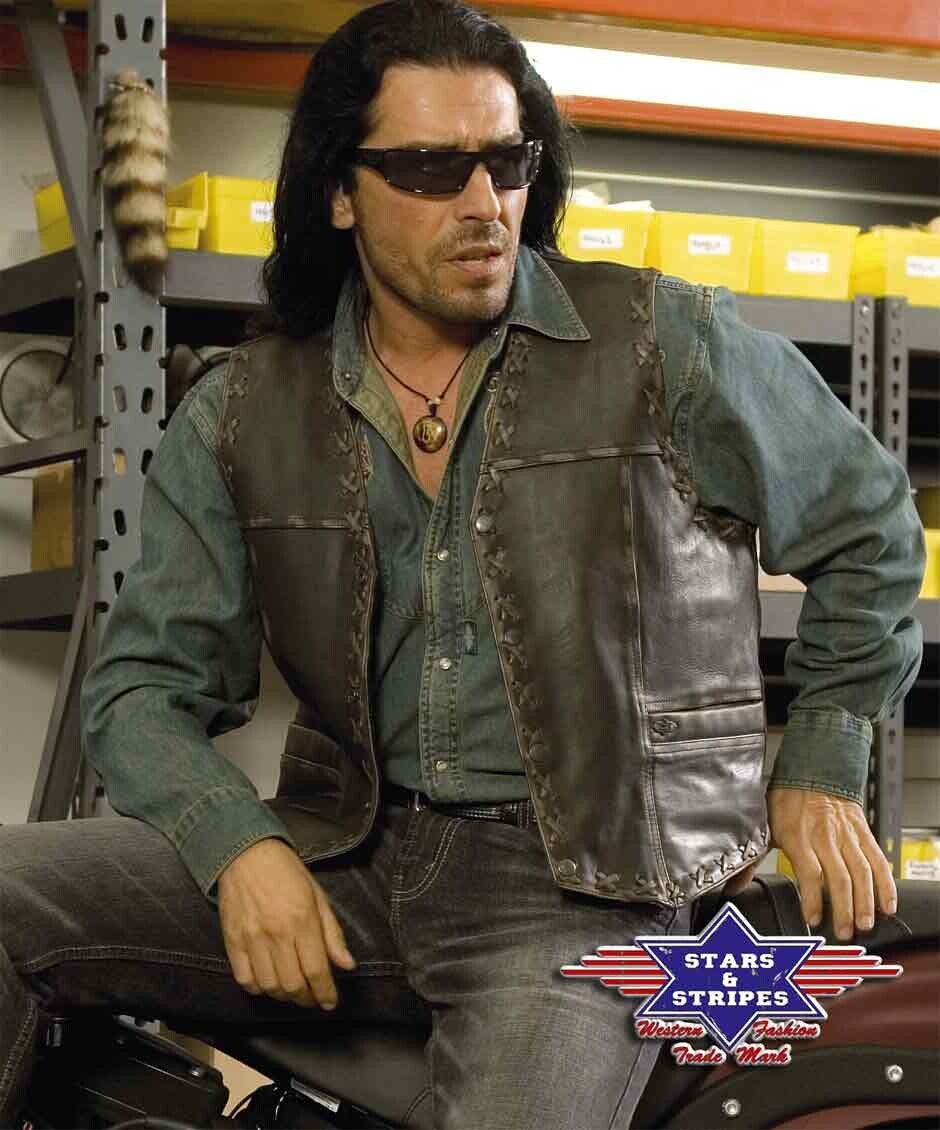 Lederen gilet Stars&Stripes Hondo