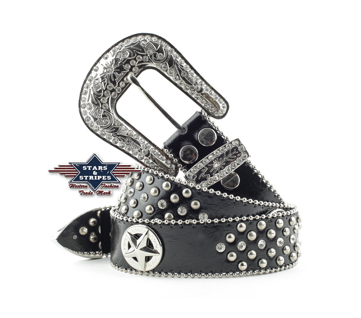 Riem Stars&Stripes Stone 3 Zwart