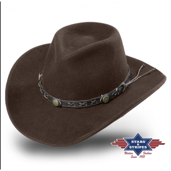 Western hoed Walker Stars & Stripes bruin