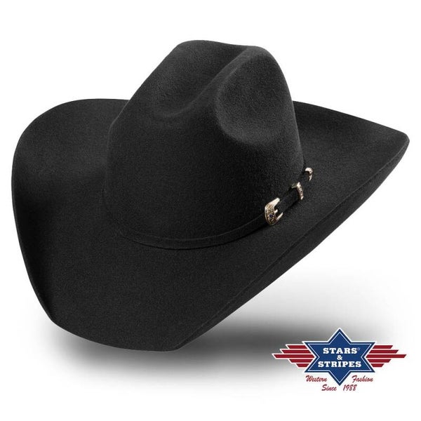 Western hoed Wyoming Stars & Stripes zwart
